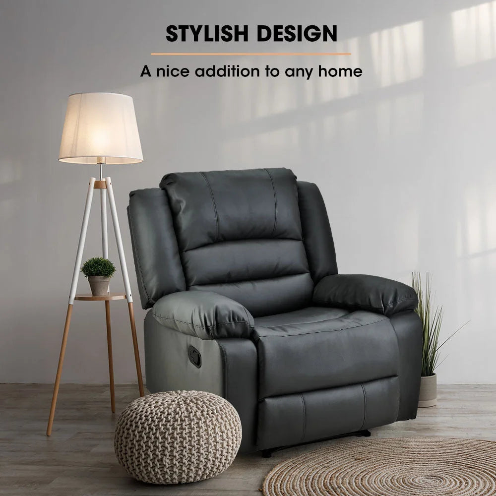 FORTIA Luxury Recliner Lounge Chair Single Faux Leather