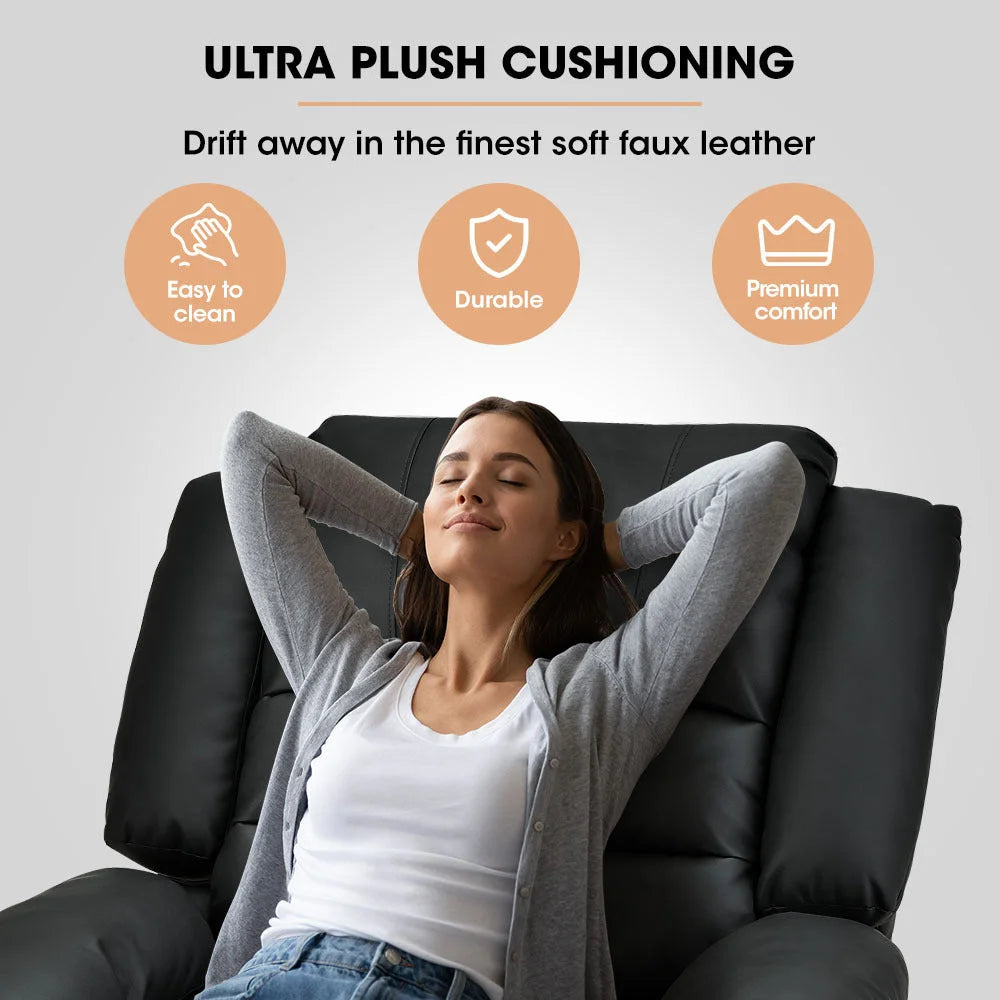 FORTIA Luxury Recliner Lounge Chair Single Faux Leather