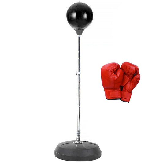Standing boxing set with tiered shelves and metal supports