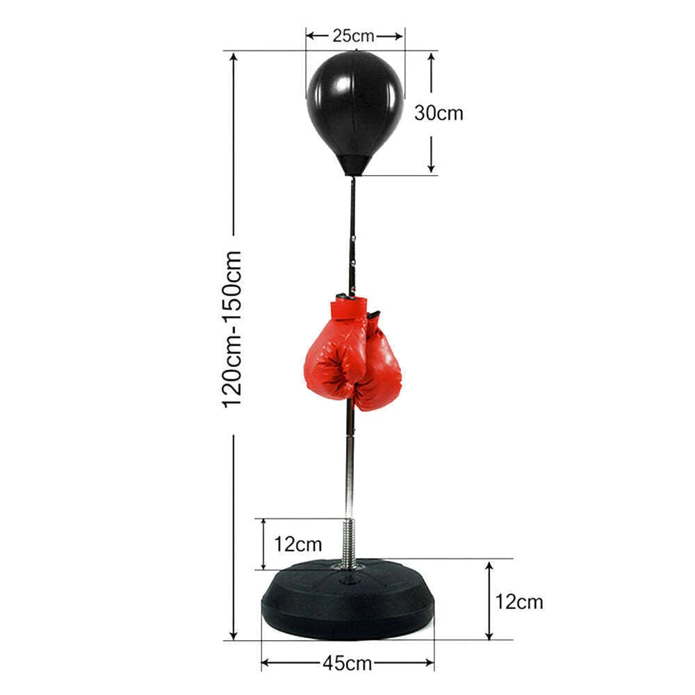 Standing boxing set with display shelves and upright posts