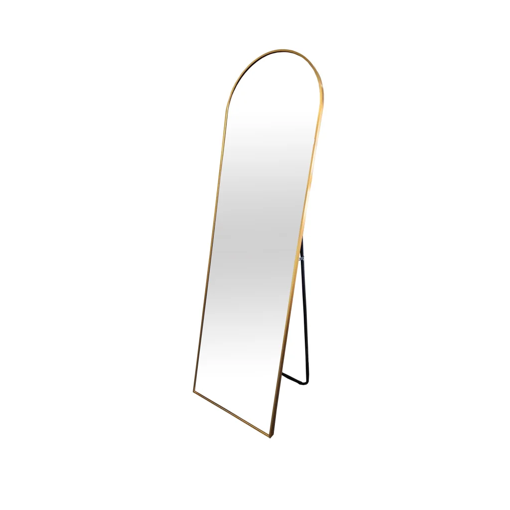 Free Standing Mirror Metal Arch Gold 50cm x