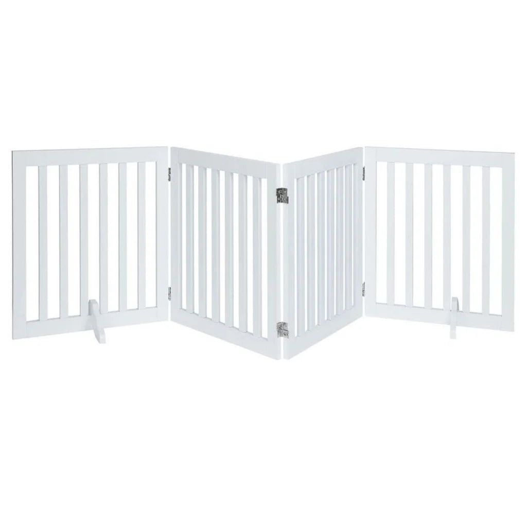 Freestanding Dog Gate Four Panel - White - Pet Care