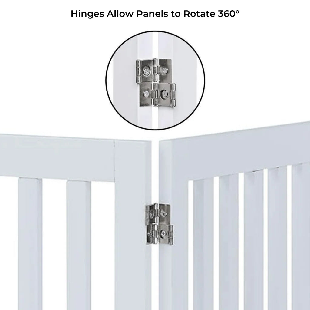 Freestanding Dog Gate Four Panel - White - Pet Care