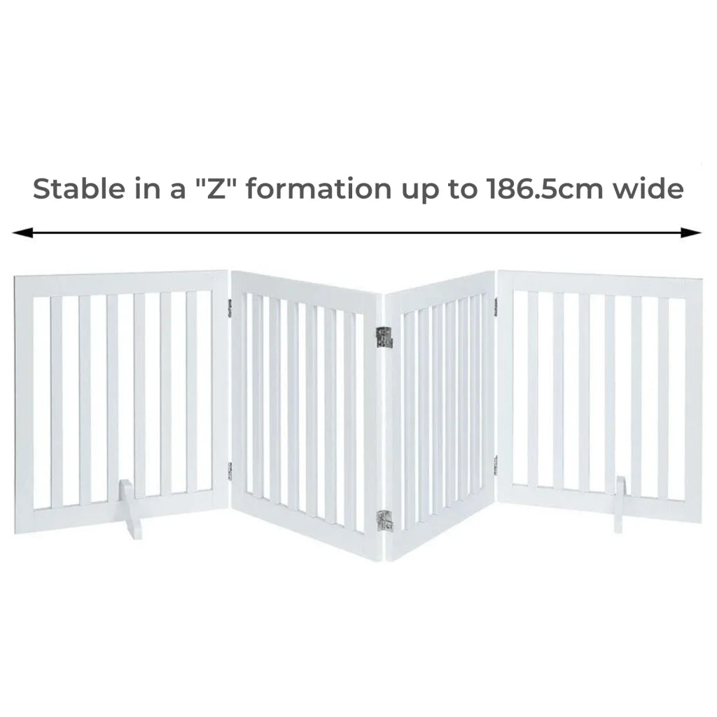 Freestanding Dog Gate Four Panel - White - Pet Care