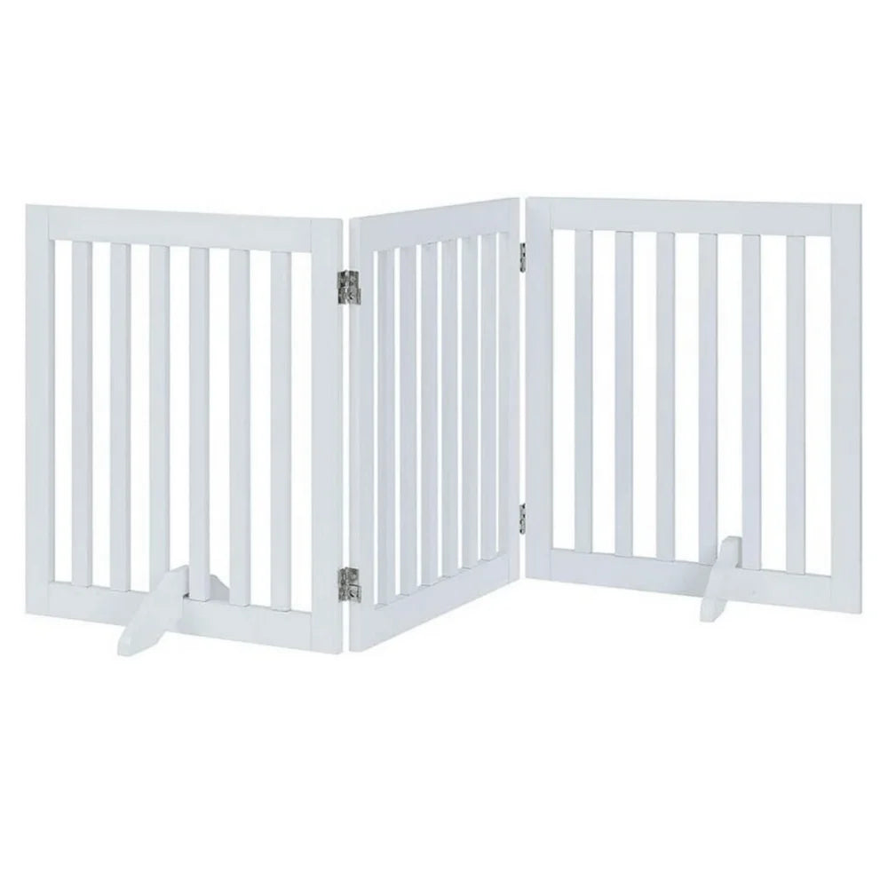 Freestanding Dog Gate Three Panel - White - Pet Care