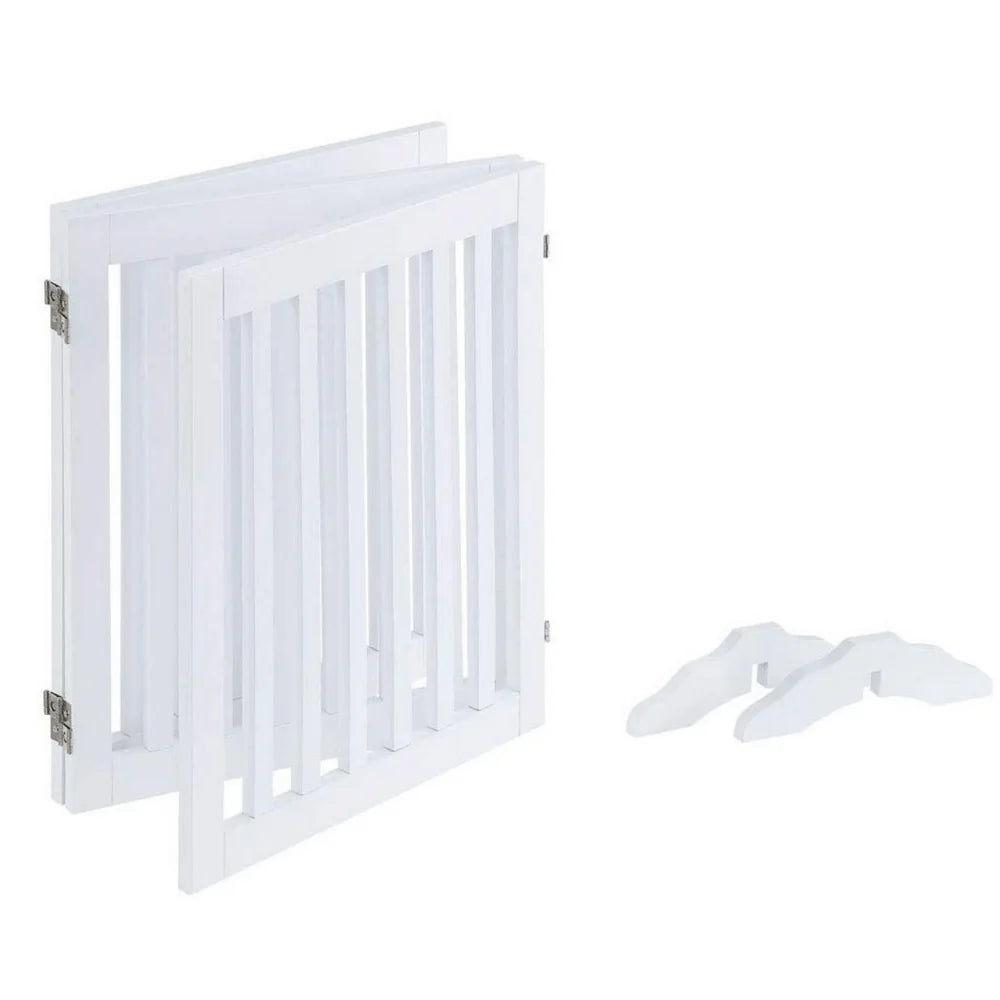 Freestanding Dog Gate Three Panel - White - Pet Care