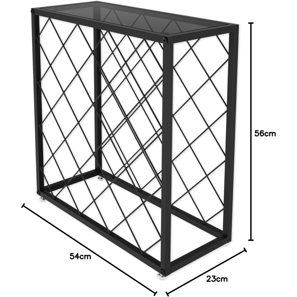 Freestanding Metal Wine Rack for 25 Bottles - Furniture >