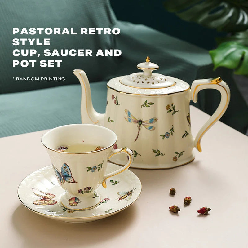French Coffee Cup and Saucer Teapot Set - Occasions