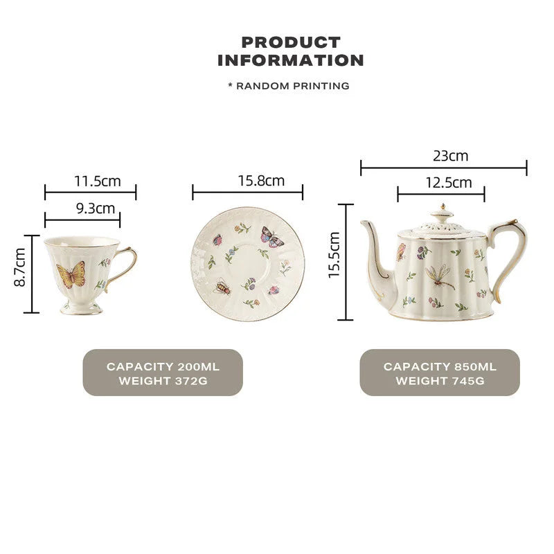 French Coffee Cup and Saucer Teapot Set - Occasions