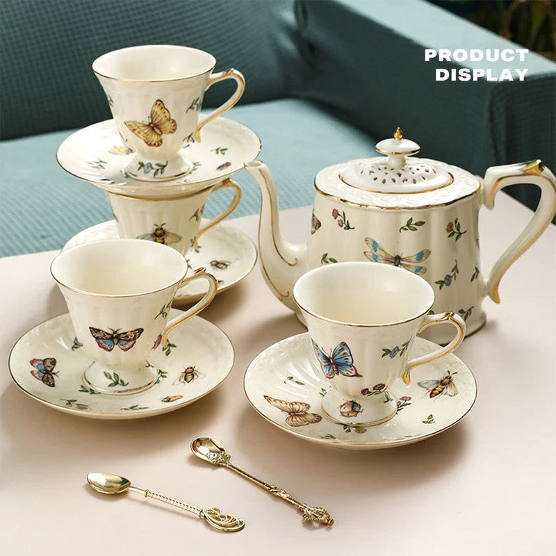 French Coffee Cup and Saucer Teapot Set - Occasions