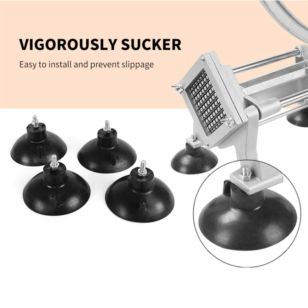 French Fry Cutter Set Premium 2X Commercial Stainless Steel Potato Vegetable Cutter with 3 Blades