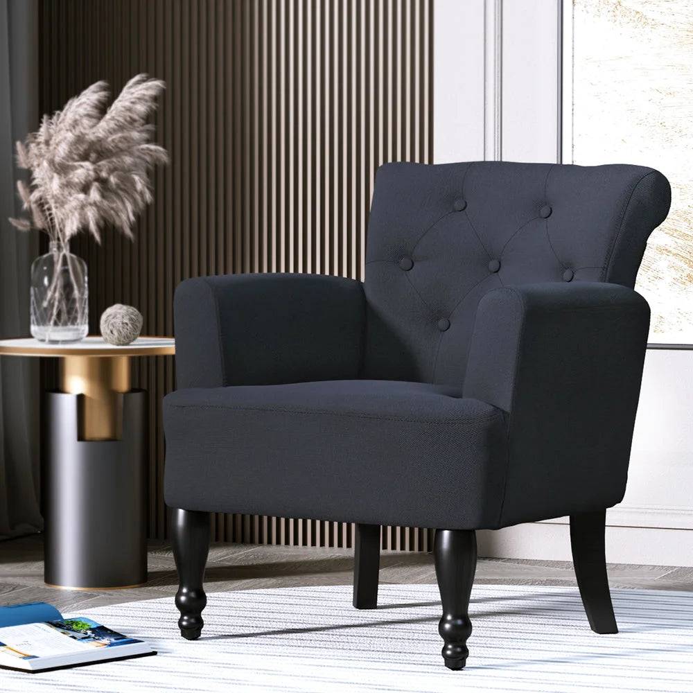 French Lorraine Retro Wing Chair - Black - Bar Stools &