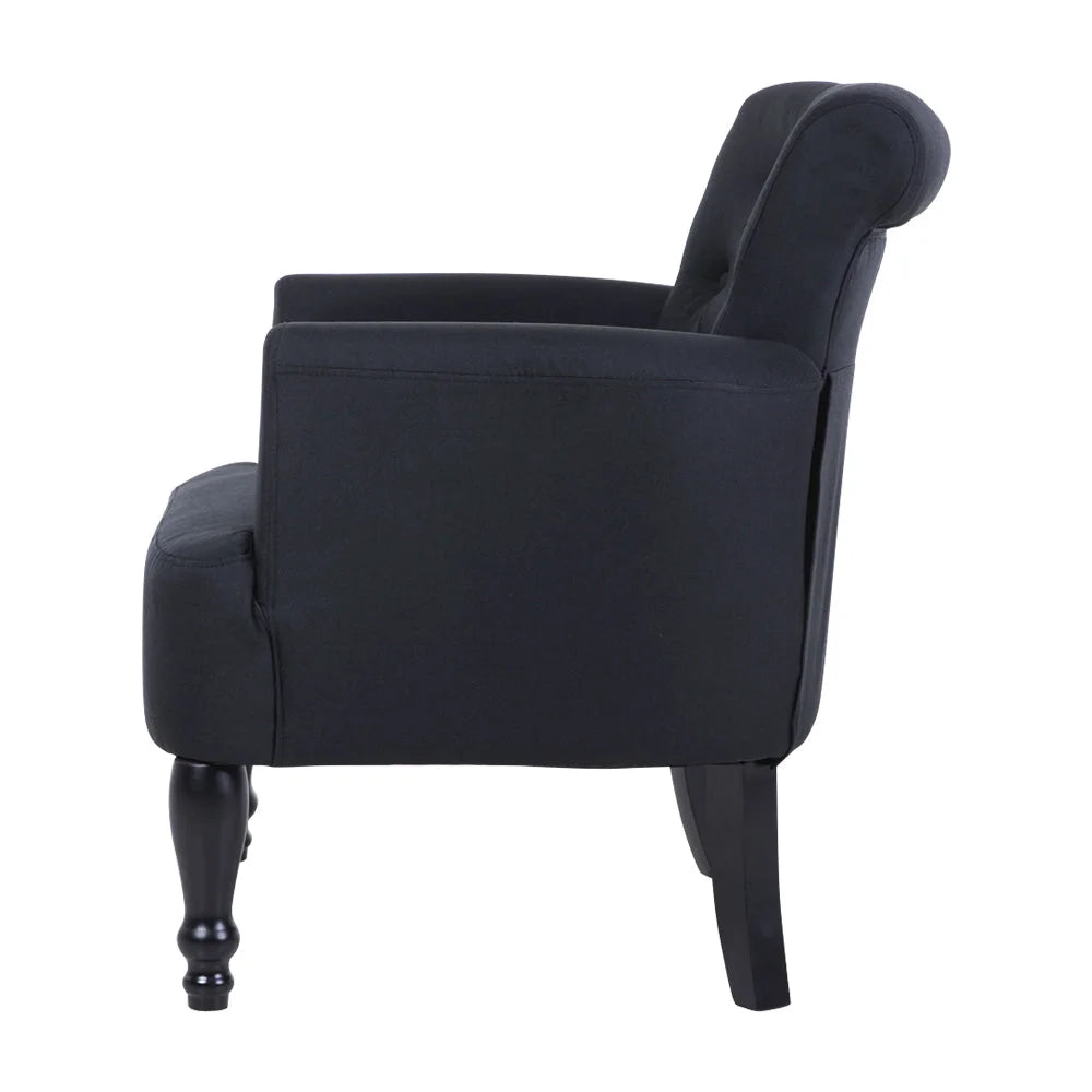 French Lorraine Retro Wing Chair - Black - Bar Stools &