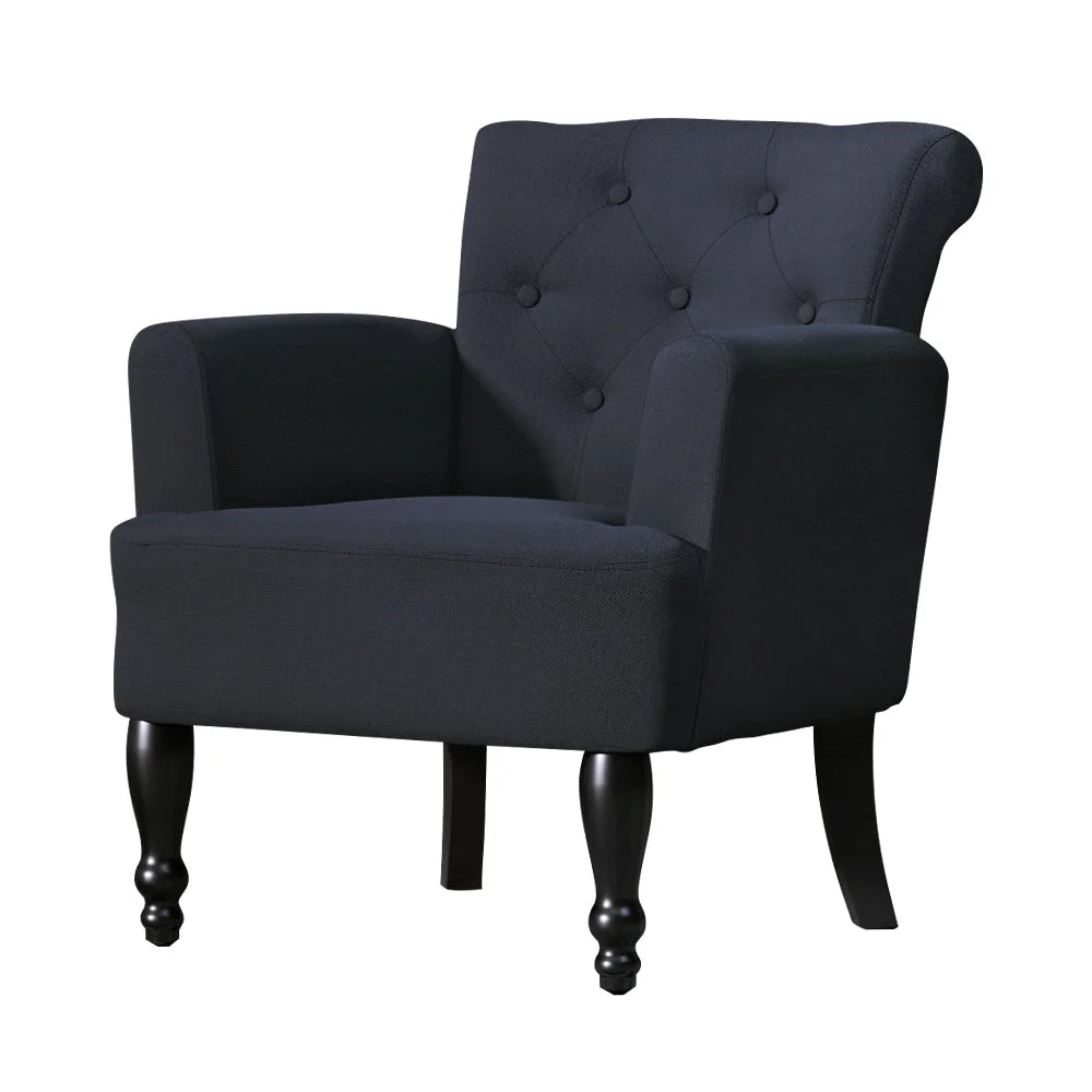 French Lorraine Retro Wing Chair - Black - Bar Stools &