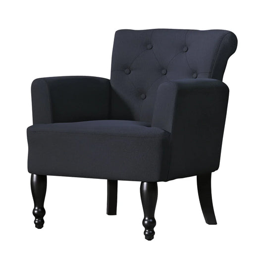 Black chair with french lorraine retro wing
