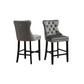 French Provincial Dark Grey Bar Stools with Footrest - Set