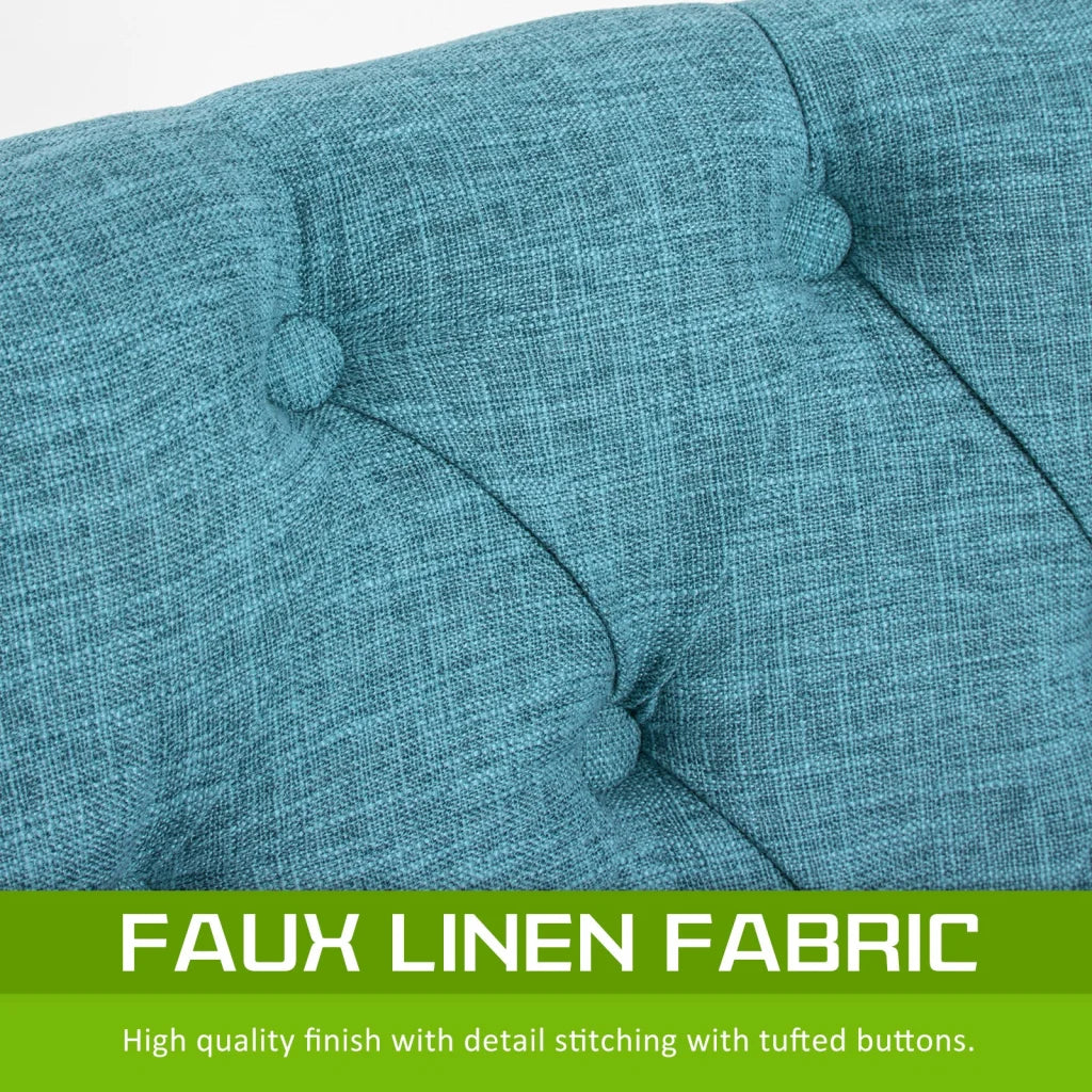 French Provincial Dining Chair Amour Oak Leg - Blue