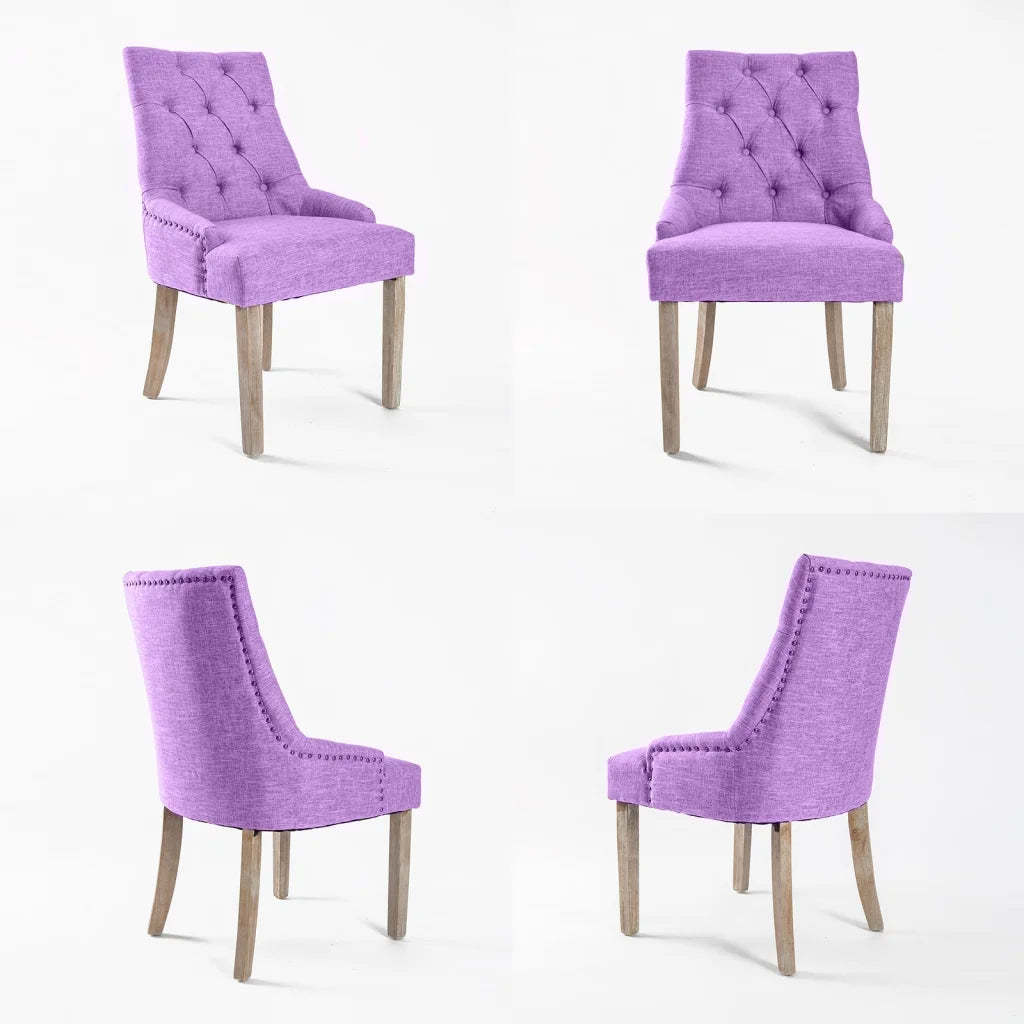 French Provincial Dining Chair Amour Oak Leg Set of 2