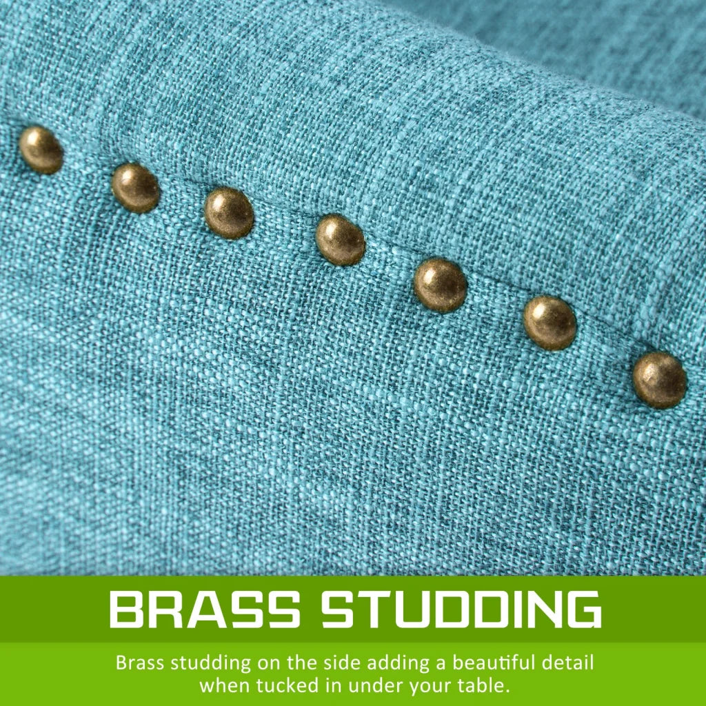 French Provincial Dining Chair Amour Oak Leg Set of 4 - Blue