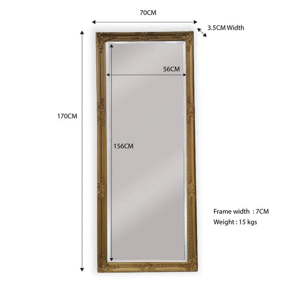 French Provincial Ornate Mirror - Country Gold - Medium