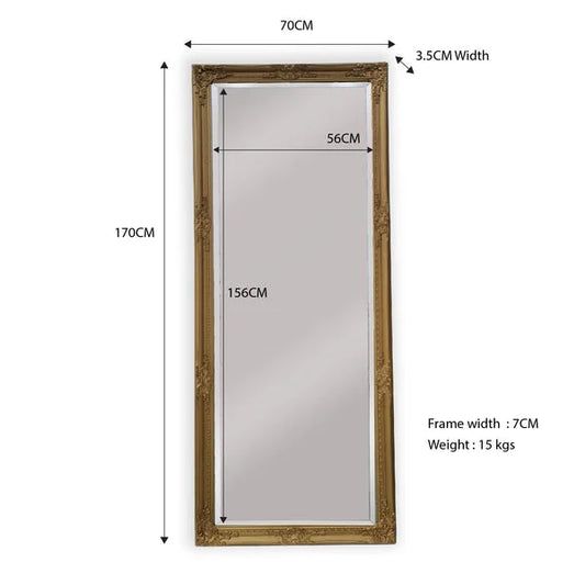 French Provincial Ornate Mirror - Country Gold - Medium