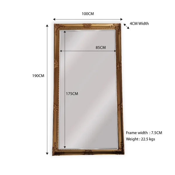 French Provincial Ornate Mirror - COUNTRY GOLD - X Large