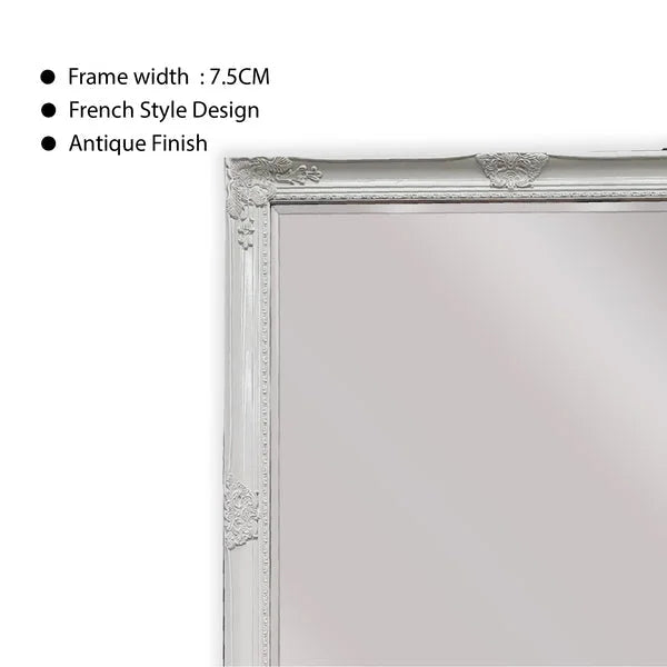 French Provincial Ornate Mirror - WHITE - X Large 100cm x