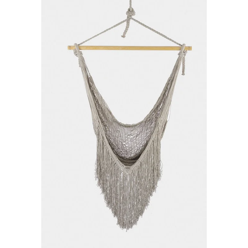 Fringed Cotton Rope Mexican Hammock Swing from Mexico