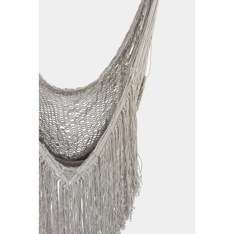 Fringed Cotton Rope Mexican Hammock Swing from Mexico