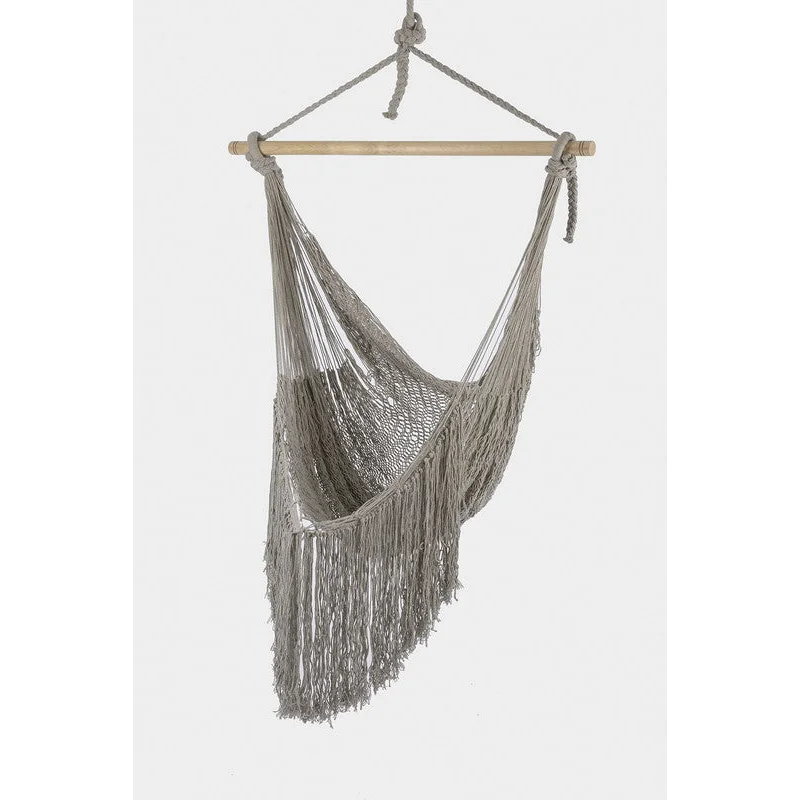 Fringed Cotton Rope Mexican Hammock Swing from Mexico