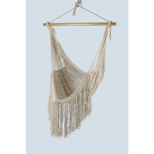Fringed Cotton Rope Mexican Hammock Swing from Mexico