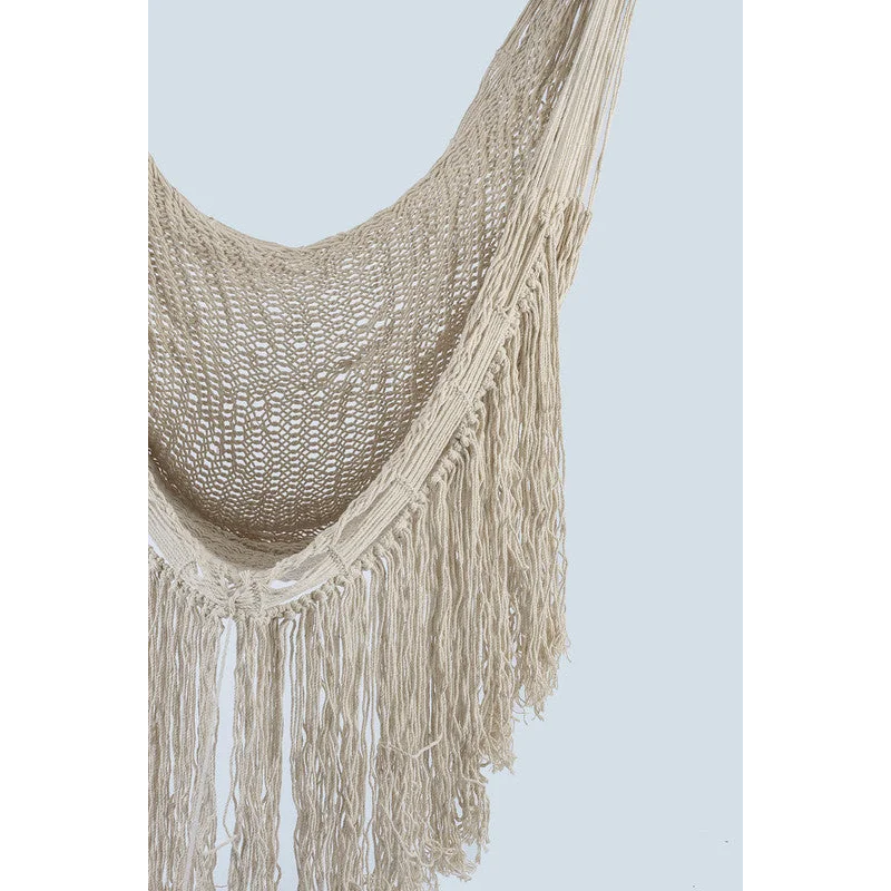 Fringed Cotton Rope Mexican Hammock Swing from Mexico