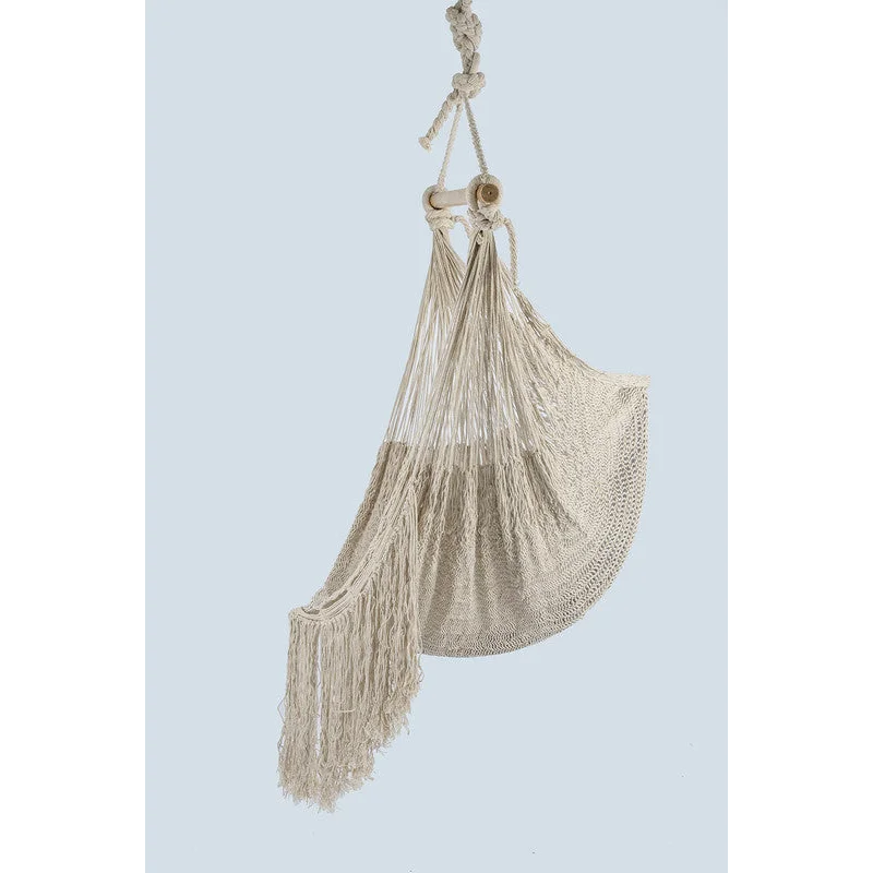 Fringed Cotton Rope Mexican Hammock Swing from Mexico