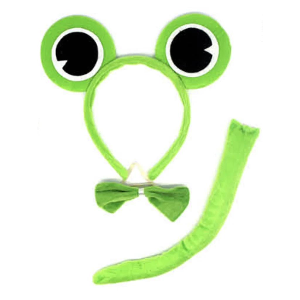FROG HEADBAND w Bow Tail Animal Costume Halloween