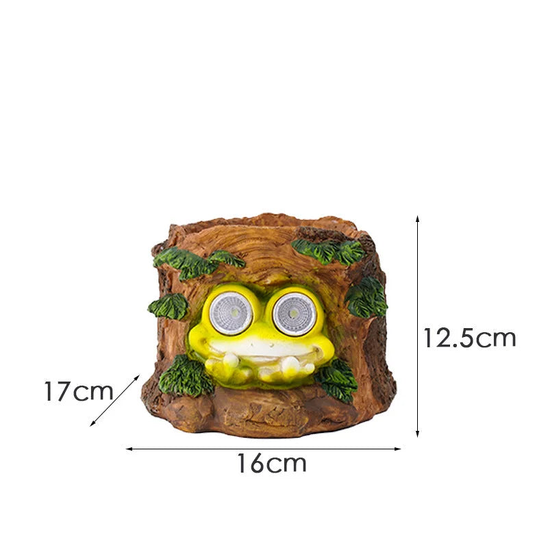 Frog Solar Light Planter - Resin Succulent Pot with Glowing