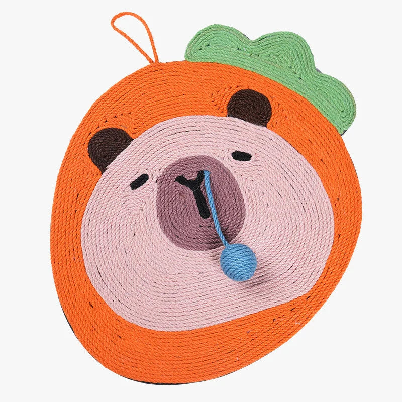 Fruit-Themed Capybara Cat Scratching Pad - Sisal Rope EVA