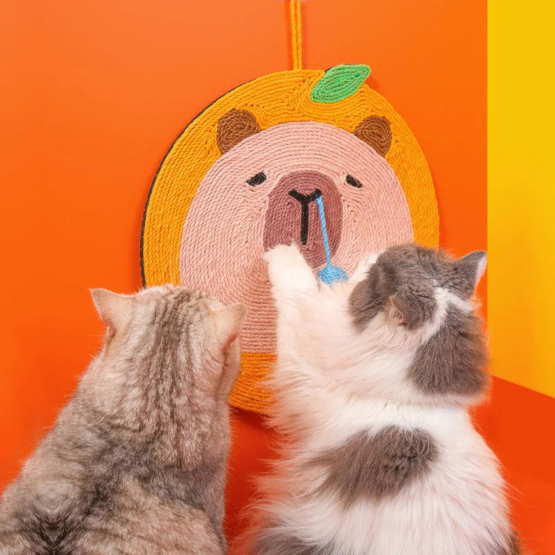 Fruit-Themed Capybara Cat Scratching Pad - Sisal Rope EVA