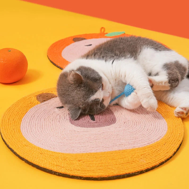 Fruit-Themed Capybara Cat Scratching Pad - Sisal Rope EVA