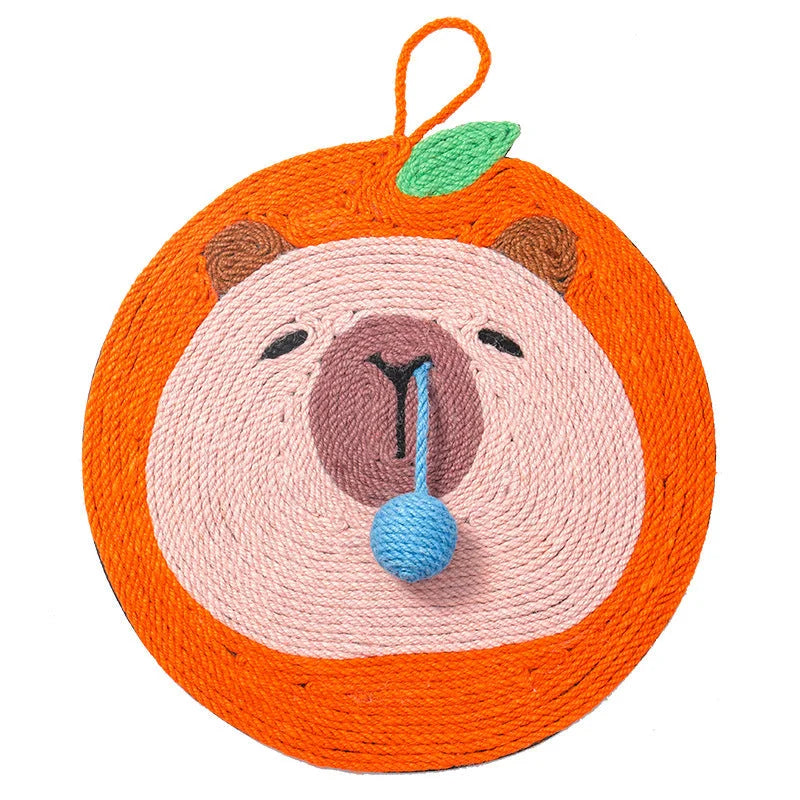Fruit-Themed Capybara Cat Scratching Pad - Sisal Rope EVA