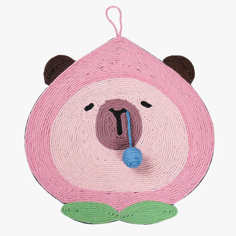 Fruit-Themed Capybara Cat Scratching Pad - Sisal Rope EVA