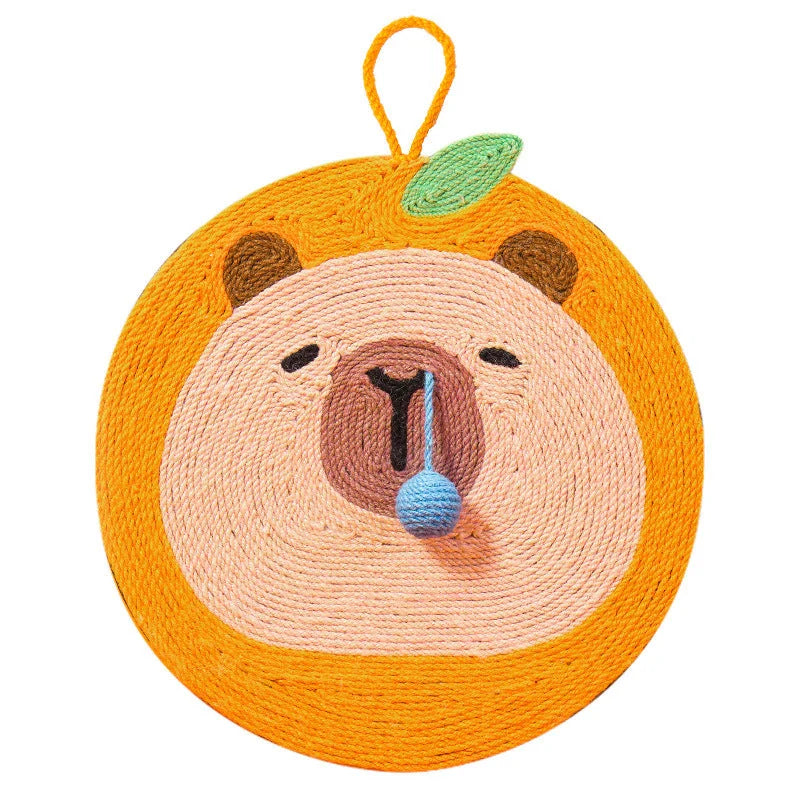 Fruit-Themed Capybara Cat Scratching Pad - Sisal Rope EVA