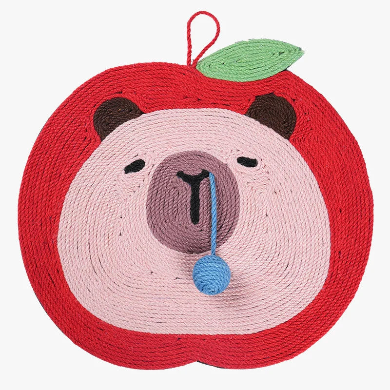 Fruit-Themed Capybara Cat Scratching Pad - Sisal Rope EVA