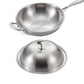 Fry Pan Premium 18/10 Stainless Steel 34cm Top Grade Skillet with Helper Handle and Lid