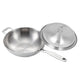 Fry Pan Premium 18/10 Stainless Steel 34cm Top Grade Skillet with Helper Handle and Lid