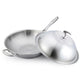 Fry Pan Premium 2X 18/10 Stainless Steel 34cm Top Grade Skillet with Helper Handle and Lid