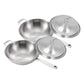 Fry Pan Set Premium 2X 18/10 Stainless Steel 36cm Top Grade Skillet with Helper Handle and Lid