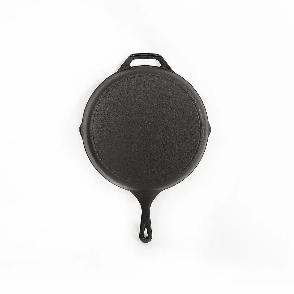 Frying Pan Non-Stick Cast Iron Steak Skillet Round BBQ