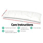 Foam full memory pillow with matching accessories and clear item layout
