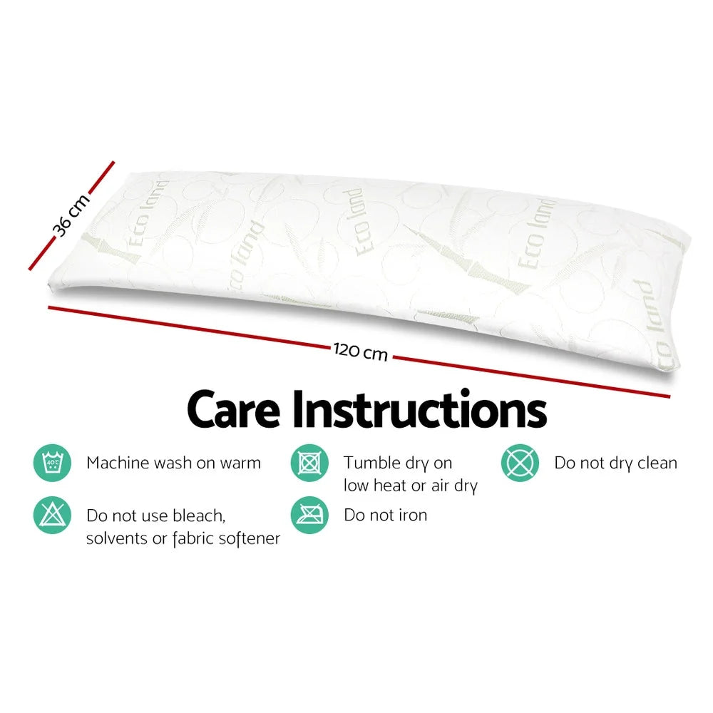 Foam full memory pillow with matching accessories and clear item layout