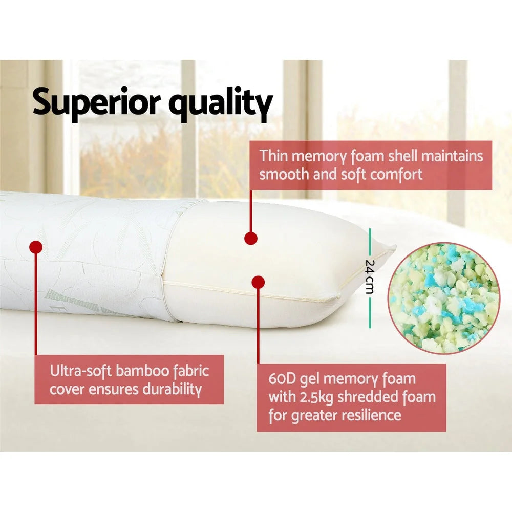 Foam full memory pillow with handles, panels and accessory pieces